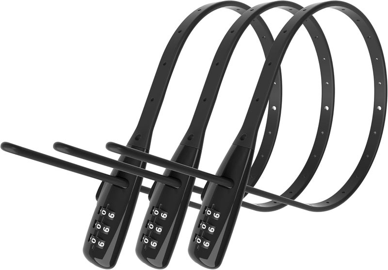 WARLION Zip Tie Lock - 3-Digit Adjustable Cable Lock, for Bike Rack, Motorcycle Helmet, Skateboard, Skis, French Door, Stroller & Cabinet - Ideal for Lightweight Security (3 Pack) - Image 1